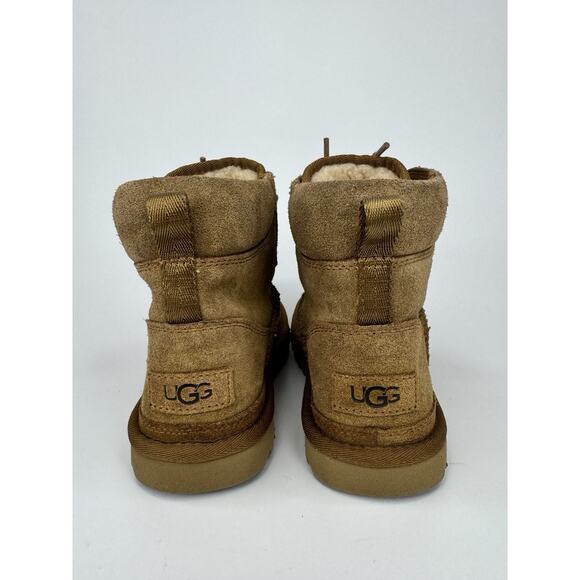 UGG Neumel Chestnut Suede Lace-Up Chukka Boots Women’s 6 Sheepskin Lined - Picture 7 of 14